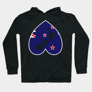 Love New Zealand Down Under Heart Hoodie